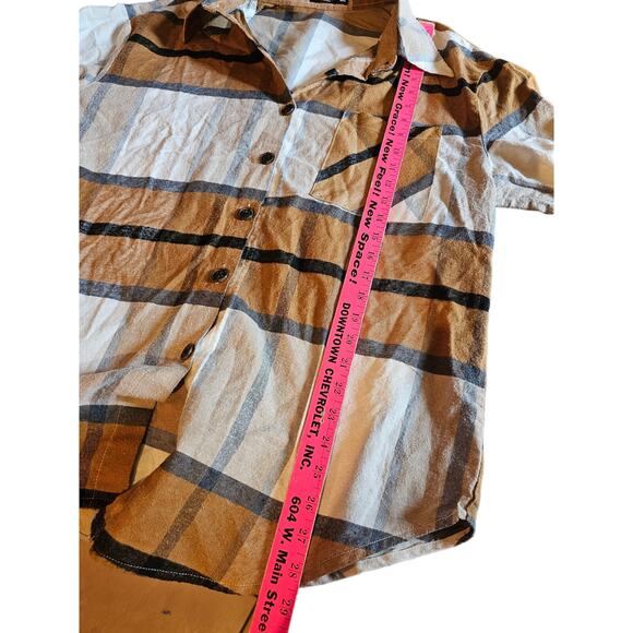 EUC Shein Curve Plaid Shacket Womens Button Down Top Plus Size 0XL (613) - Picture 4 of 6